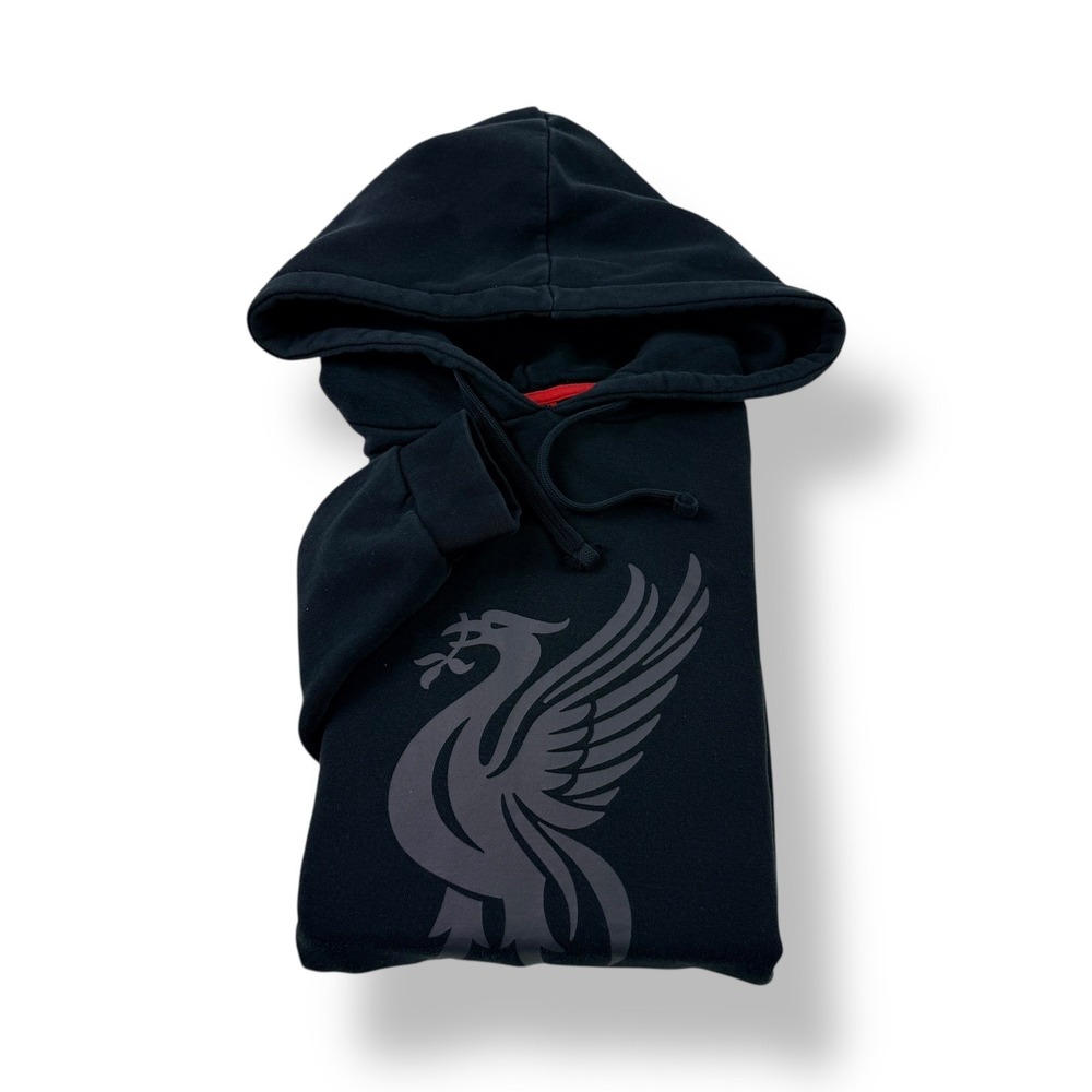 Liverpool‎ FC Mens Black LFC Crest Hoodie Sweatshirt Pullover Size Medium